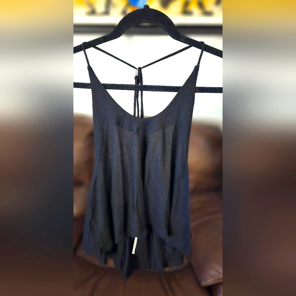 NWT!! Free People black tank top sz L